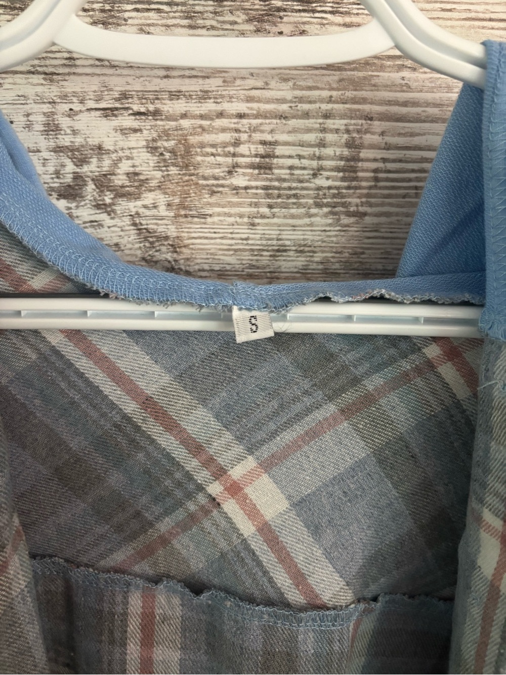 Blue Plaid Hooded Button-Up Shirt - Picture 2 of 3